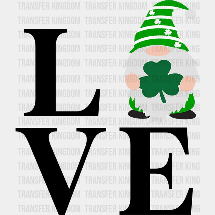 LOVE Gnomies Shamrock St. Patrick's Day Design - DTF heat transfer