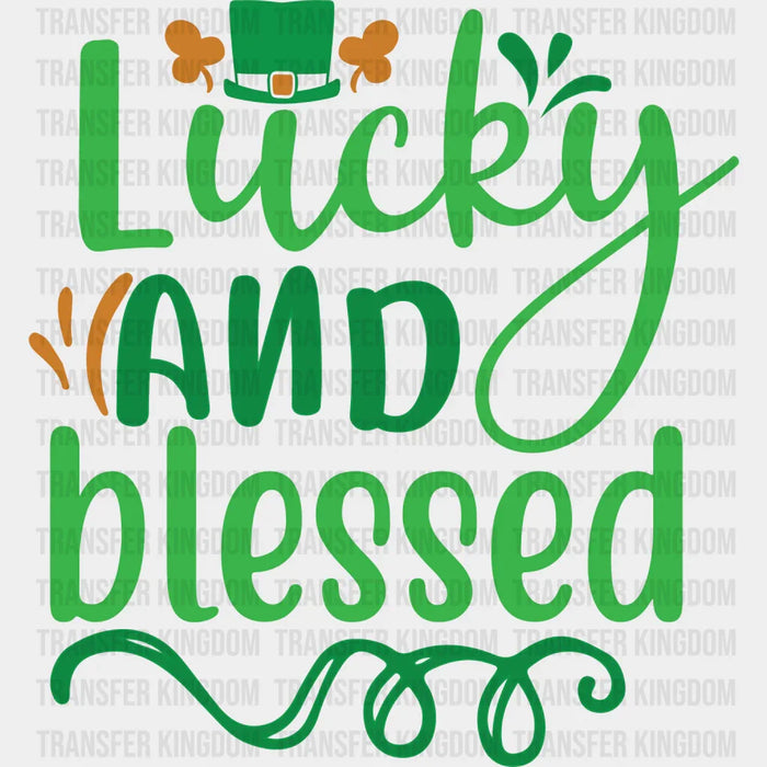 Lucky And Blessed Curly St. Patrick's Day Design - DTF heat transfer