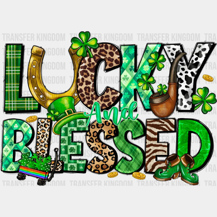 Horseshoe Lucky And Blessed St. Patrick's Day Design - DTF heat transfer
