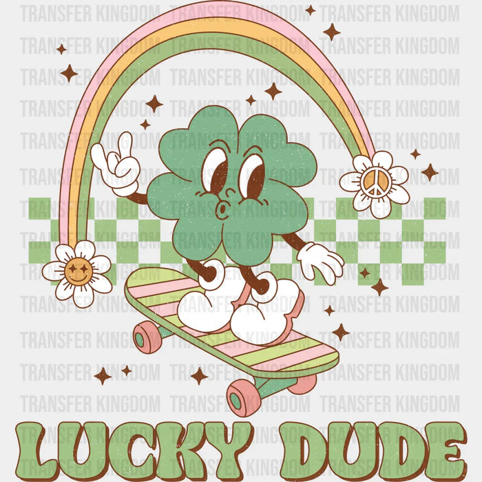 Clover Skating Lucky Dude St. Patrick's Day Design - DTF heat transfer