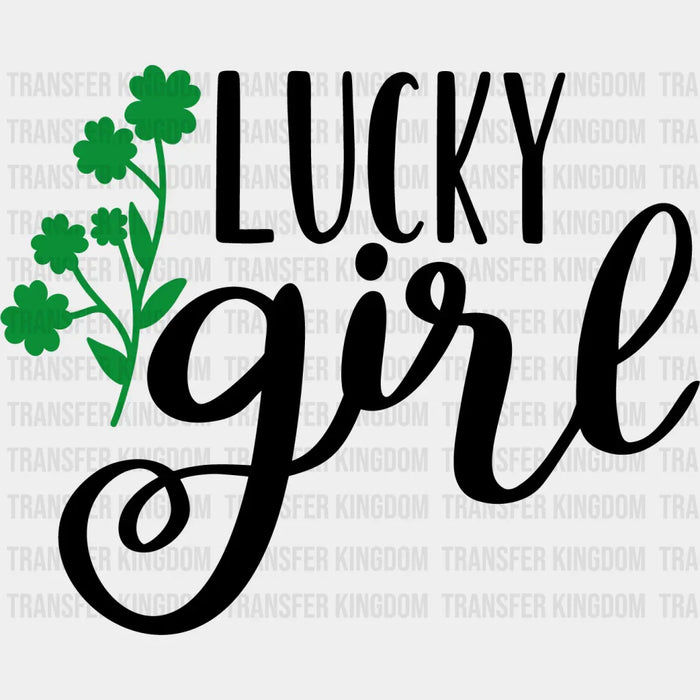 Lucky Girl St. Patrick's Day Clover Flower Design - DTF heat transfer