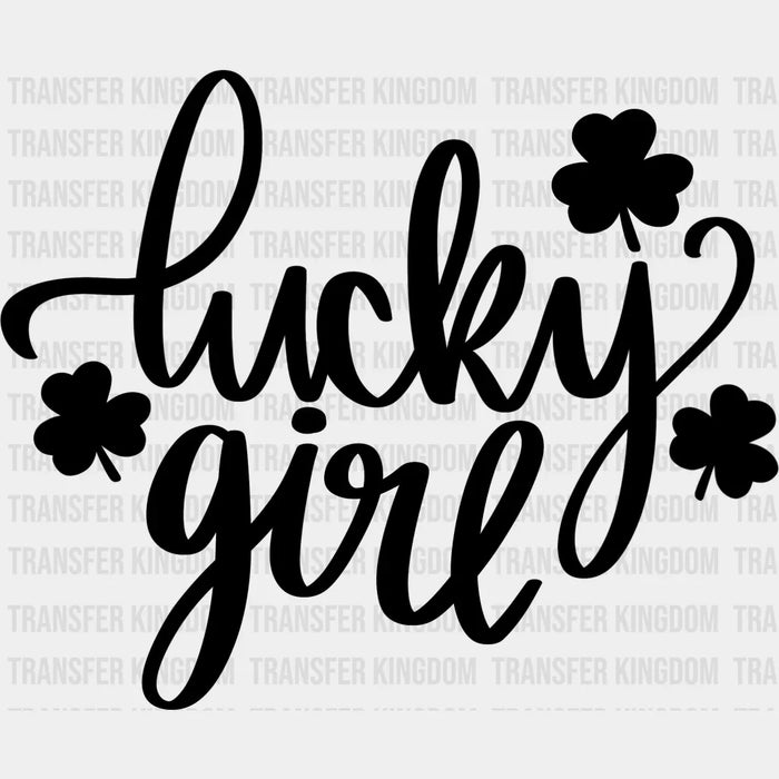 Lucky Girl Clovers St. Patrick's Day Design - DTF heat transfer