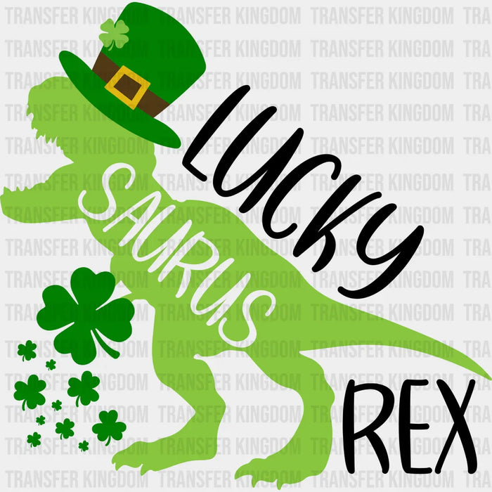 Lucky Saurus Rex Shamrock St. Patrick's Day Design - DTF heat transfer