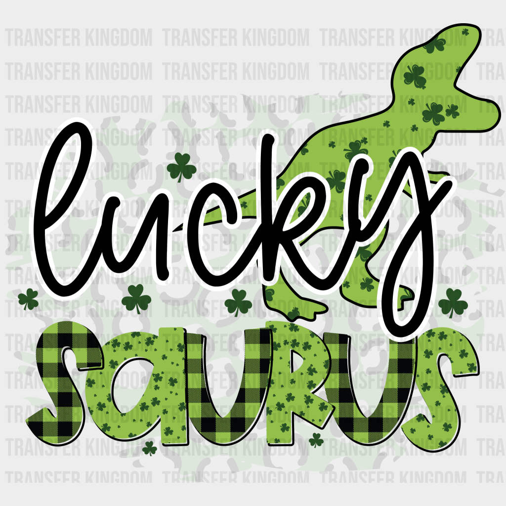 Lucky Saurus St. Patrick's Day Design - DTF heat transfer - Transfer Kingdom