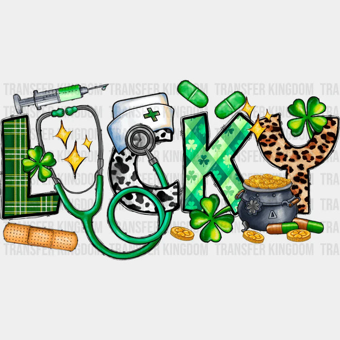 Stethoscope Lucky St. Patrick's Day Design - DTF heat transfer