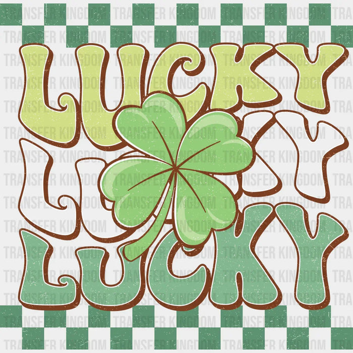Lucky St. Patrick's Day Green Checkered Design - DTF heat transfer