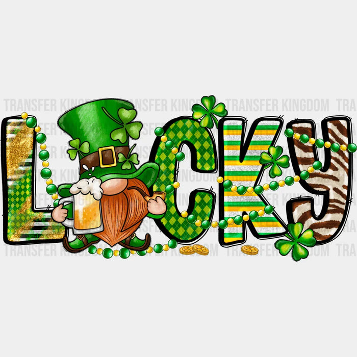 Gnome Green Hat Lucky St. Patrick's Day Design - DTF heat transfer