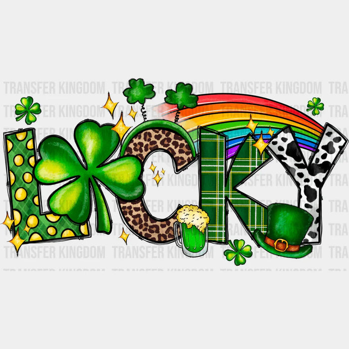 Rainbow Green Beer Lucky St. Patrick's Day Design - DTF heat transfer