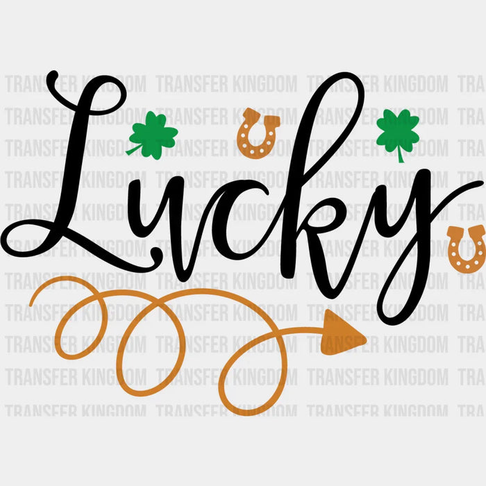 Lucky St. Patrick's Day Brown Arrow And Horseshoe Design - DTF heat transfer