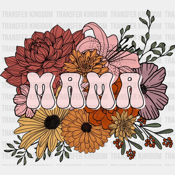 Mama Flower Background - Mothers Day  - Funny Mom - Design - DTF heat transfer