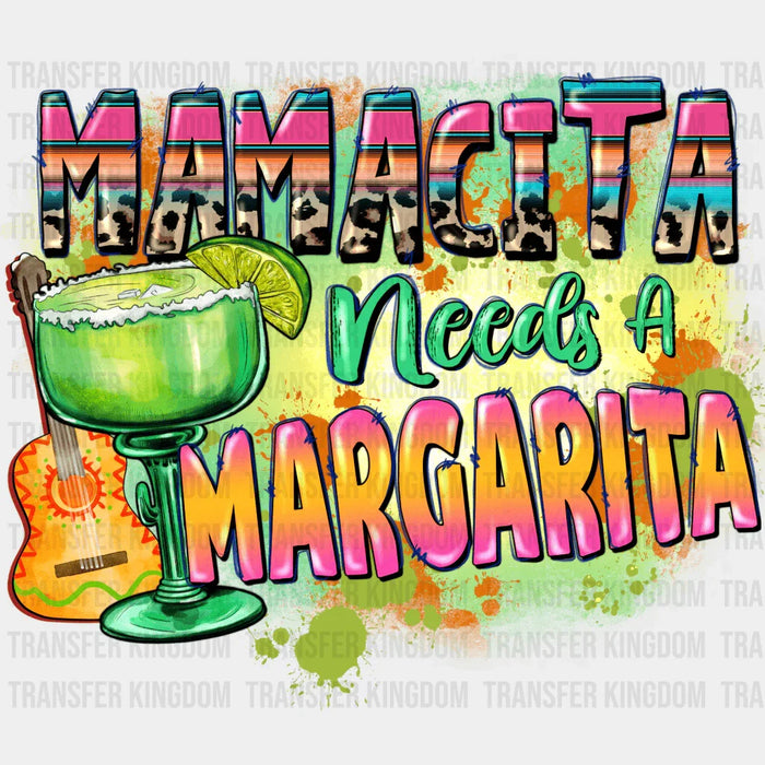 Mamacita Needs A Margarita Guitar Design - Cinco De Mayo DTF heat transfer