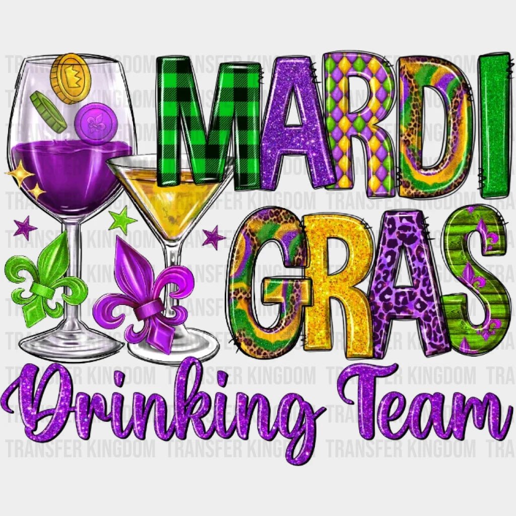 Mardi Gras Drinking Team Design- Dtf Heat Transfer