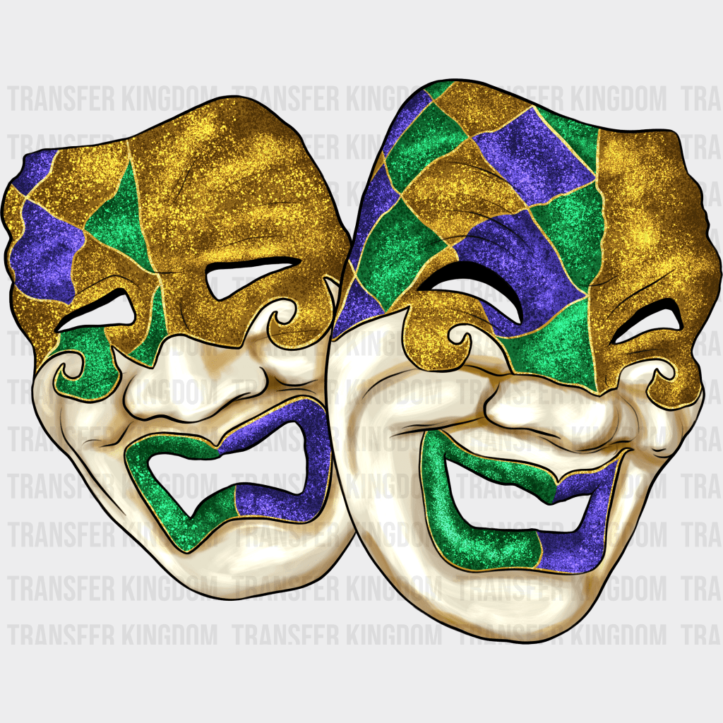 Masks Mardi Gras Design- Dtf Heat Transfer