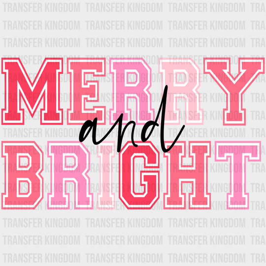 Merry & Bright Christmas Design - Dtf Heat Transfer Unisex S M ( 10 ) / Dark Color (See Imaging)
