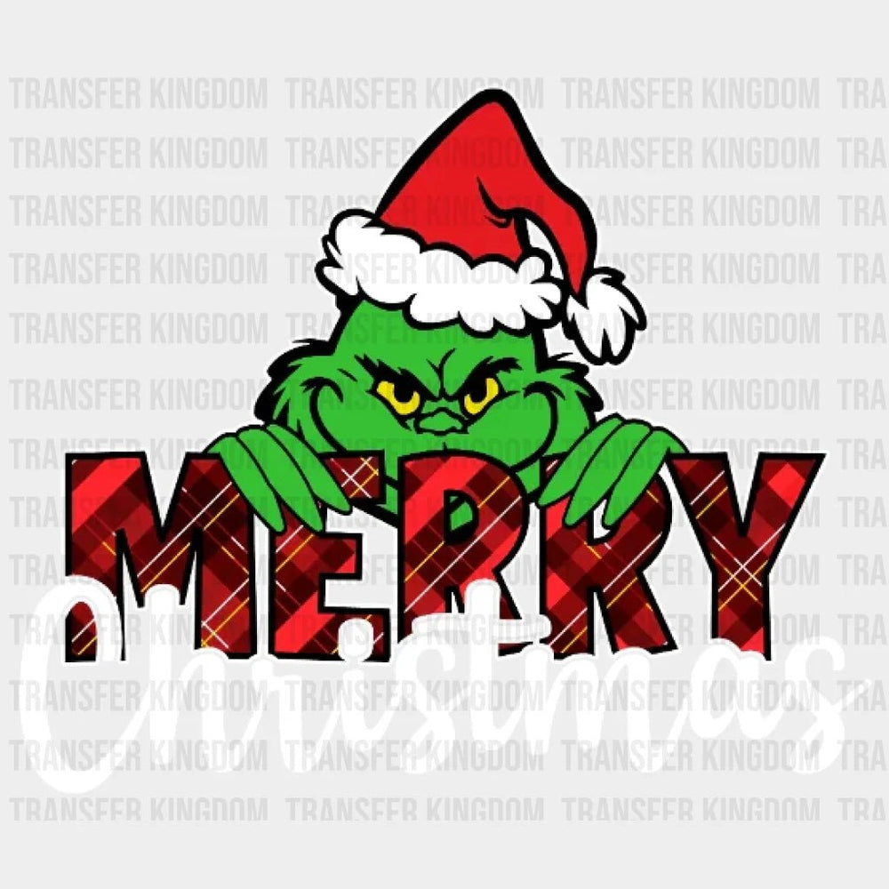 Merry Christmas Grinch Design Dtf Heat Transfer