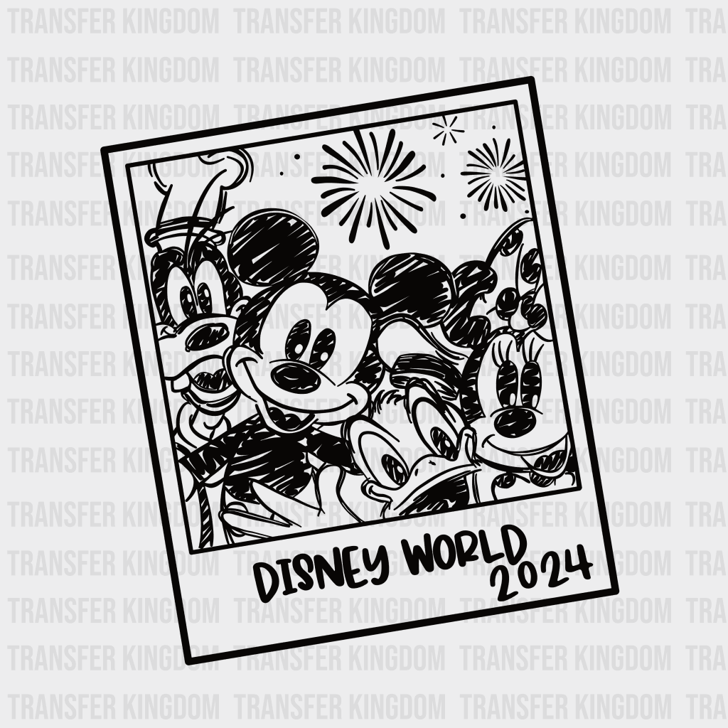 Mickey And Friends Polaroid Disney World Design - Dtf Heat Transfer Unisex S & M ( 10 ) / 2024 See