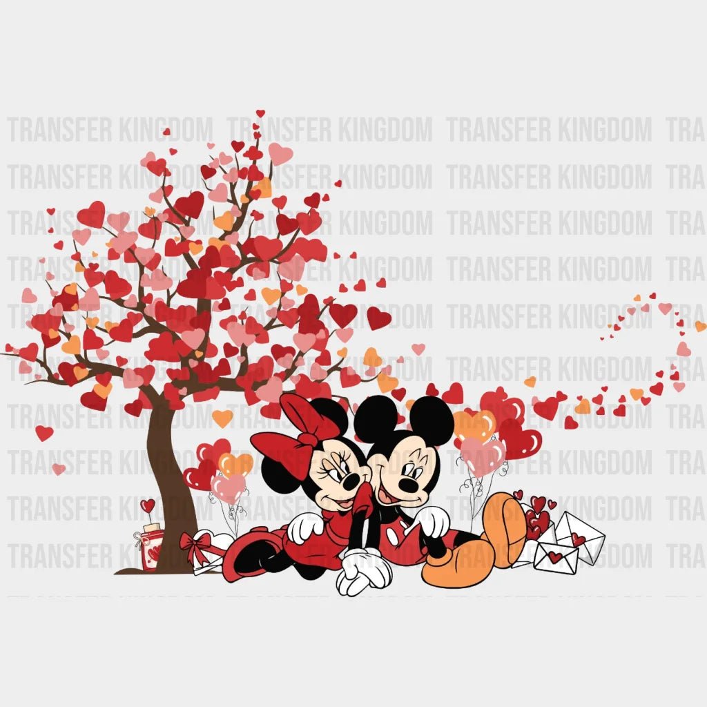 Mickey And Minnie Love Tree Valentines Day Design - Dtf Heat Transfer