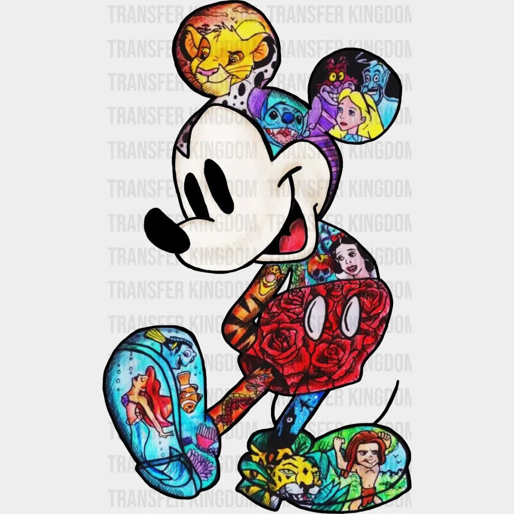Mickey Dresses With Disney Characters Design - Dtf Heat Transfer