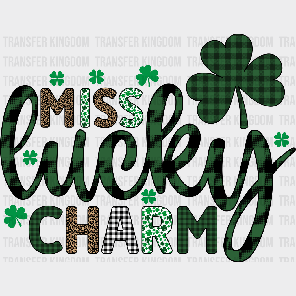 Miss Lucky Charm St. Patrick's Day Design - DTF heat transfer - Transfer Kingdom