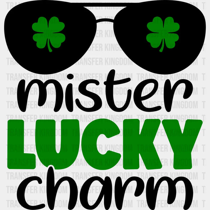 Shamrock Glasses Mister Lucky Charm St. Patrick's Day Design - DTF heat transfer