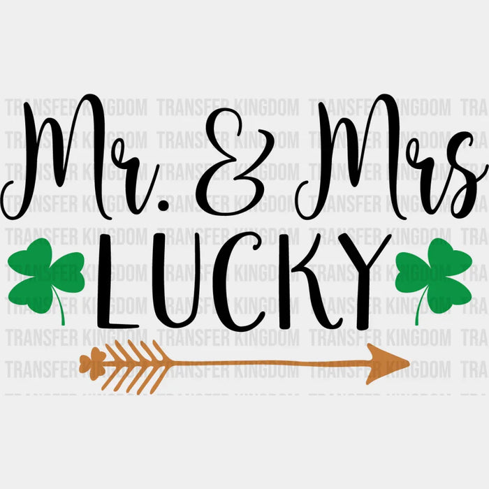 Mr. Mrs. Lucky St. Patrick's Day Design - DTF heat transfer