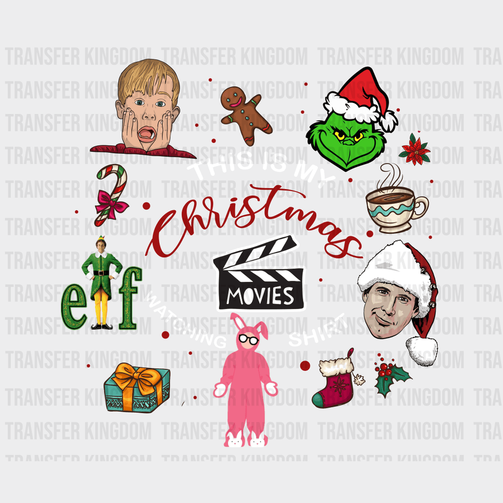 My Xmas Movies Christmas Design Dtf Heat Transfer Unisex - S & M ( 10 ) / Light Color See Imaging