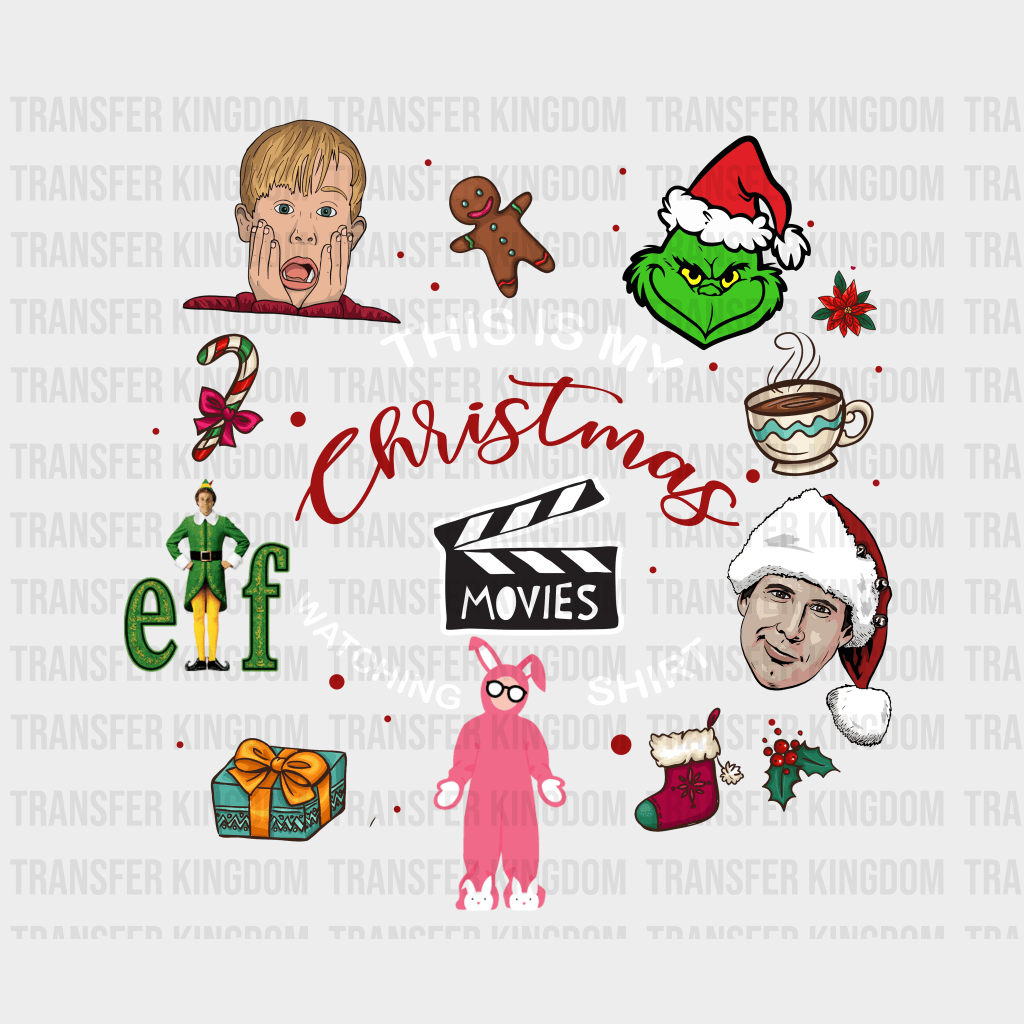 My Xmas Movies Christmas Design Dtf Heat Transfer Unisex - S & M ( 10 ) / Light Color See Imaging