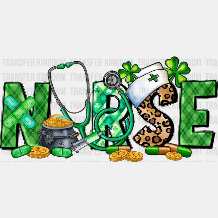 Stethoscope Nurse St. Patrick's Day Design - DTF heat transfer