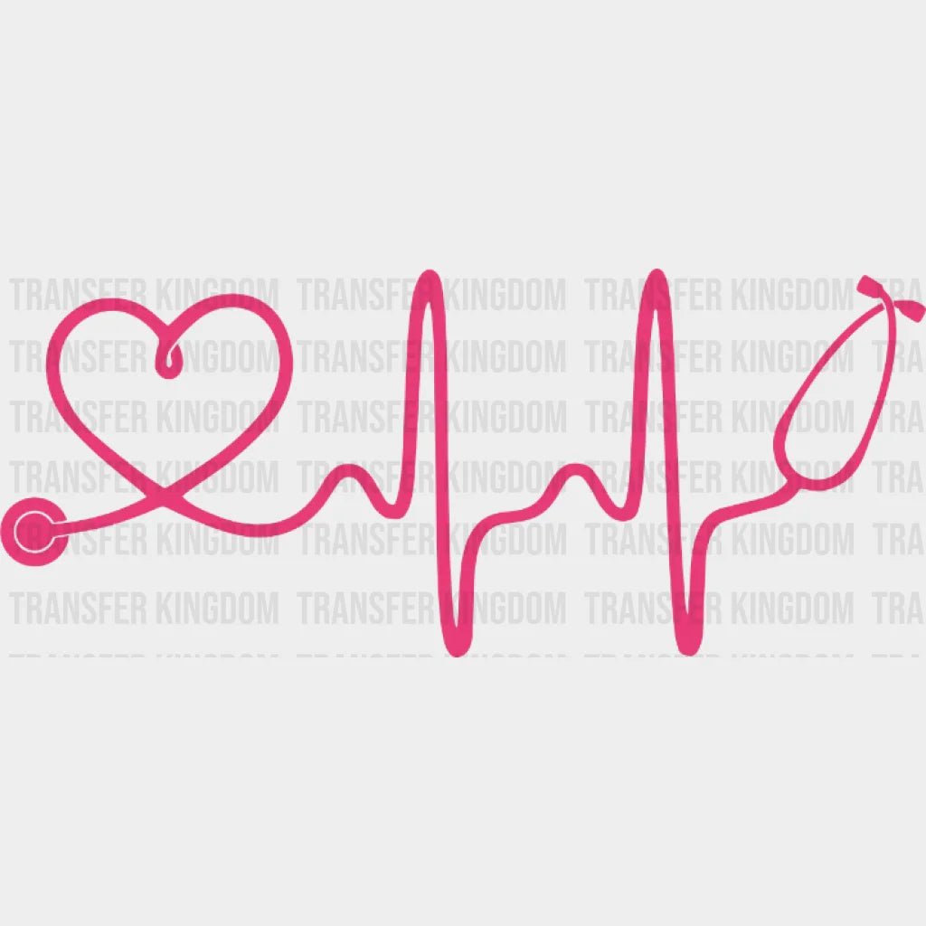 Nurse Stethoscope Heartbeat - Essential Worker Week Dtf Heat Transfer