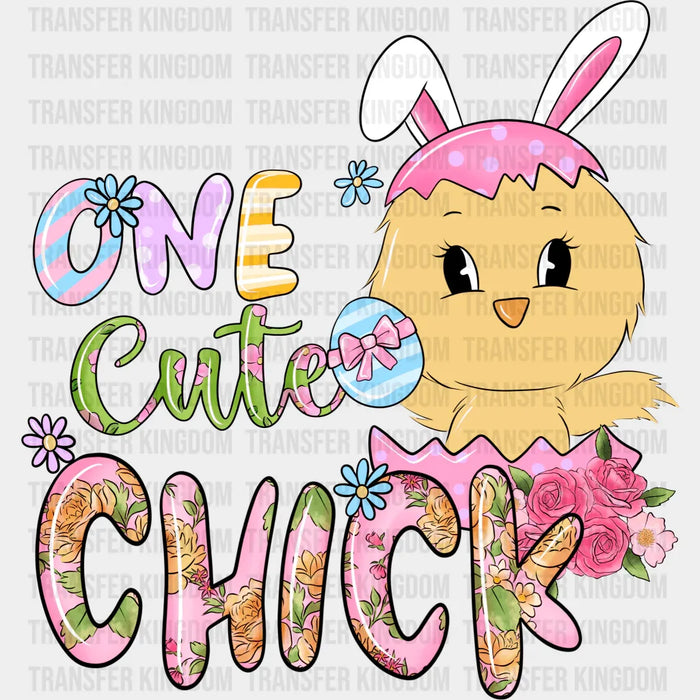 One Cute Chick Easter Pink Egg Design - DTF heat transfer