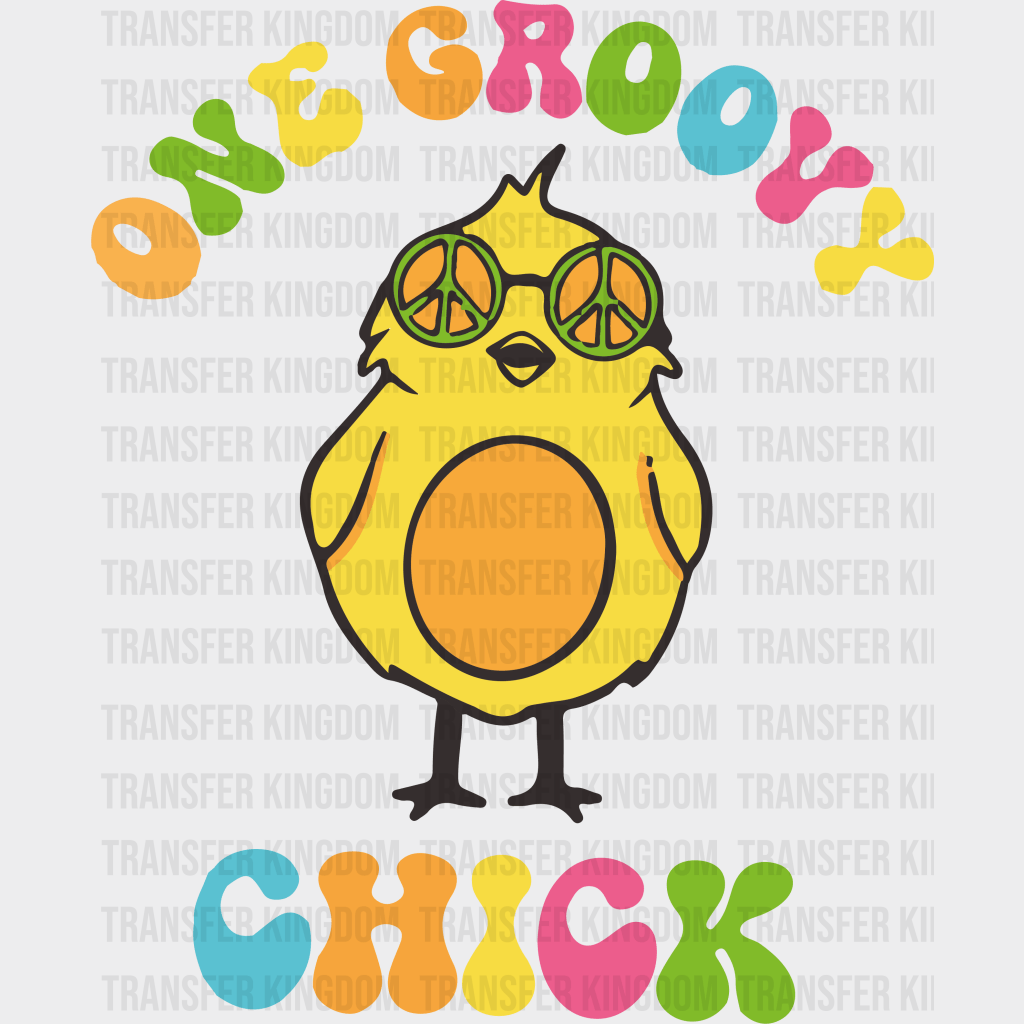 One Groovy Chick Easter Design - DTF heat transfer - Transfer Kingdom