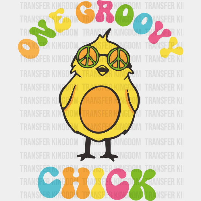 One Groovy Chick Easter Colorful Design - DTF heat transfer