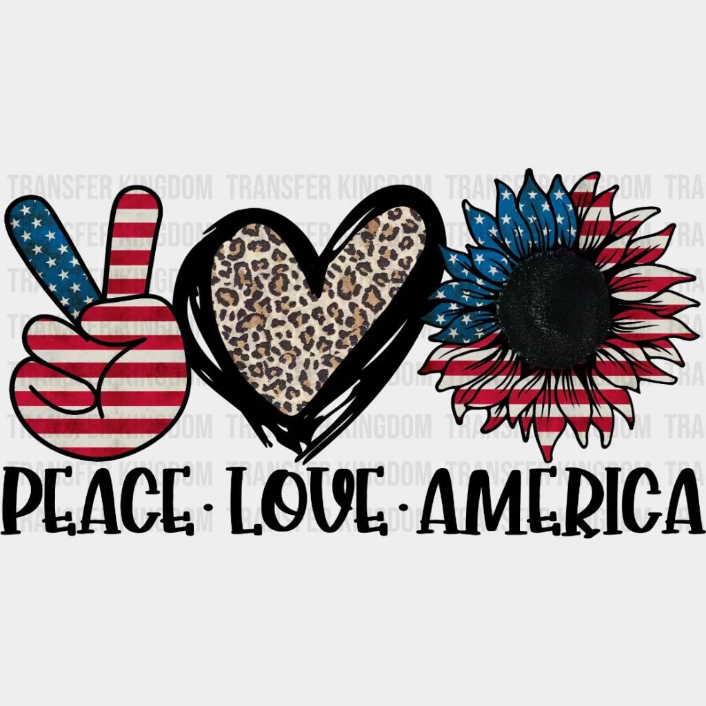 Peace Love America Dtf Transfer