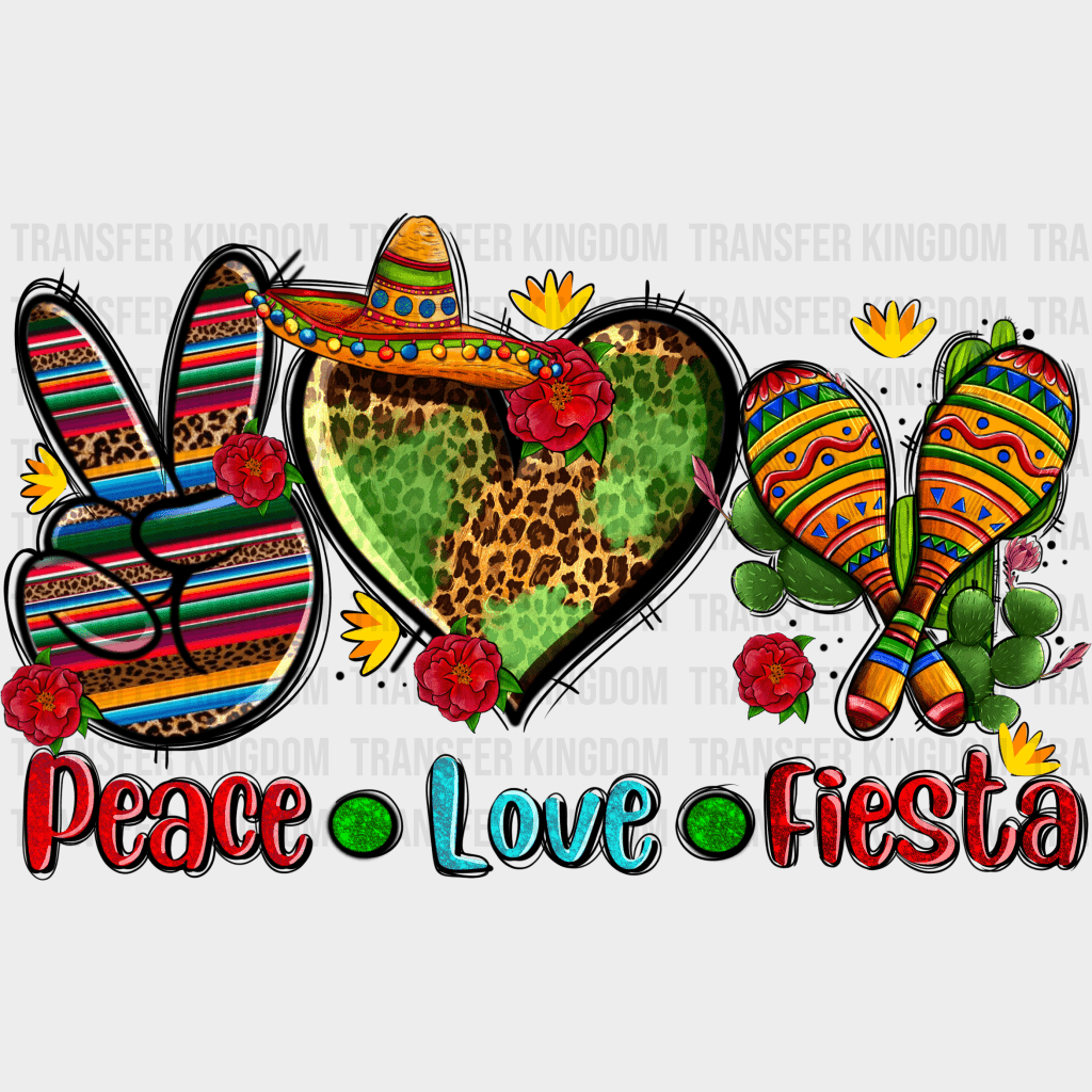 Peace Love Cinco De Mayo - Cinco De Mayo DTF heat transfer - Transfer Kingdom