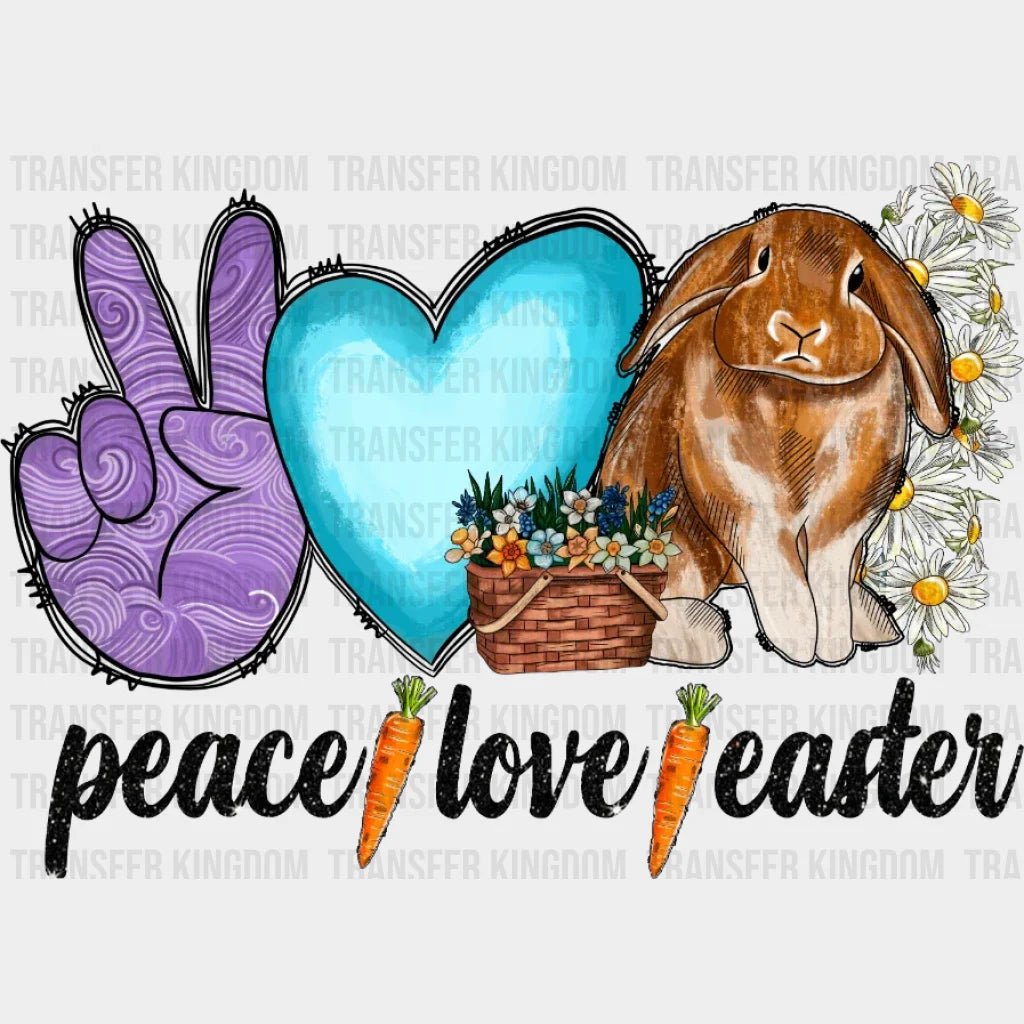 Peace Love Easter Bunny Design- DTF heat transfer - Transfer Kingdom