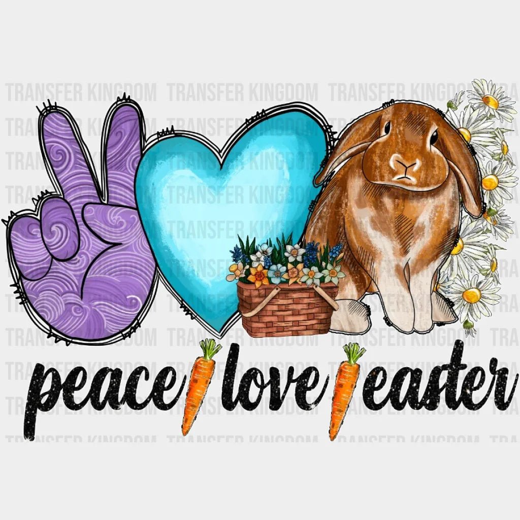 Peace Love Easter Bunny Design- DTF heat transfer - Transfer Kingdom