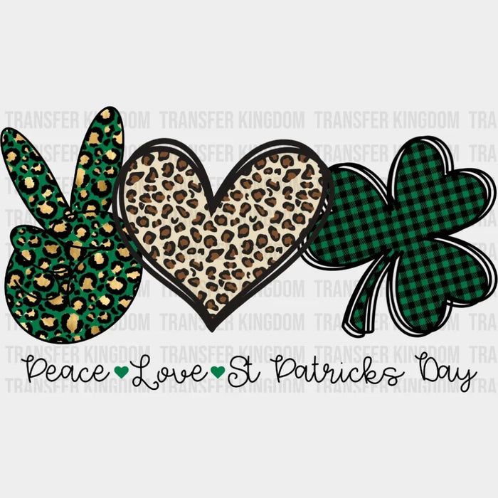 Peace Love Leopard St. Patrick's Day Design - DTF heat transfer