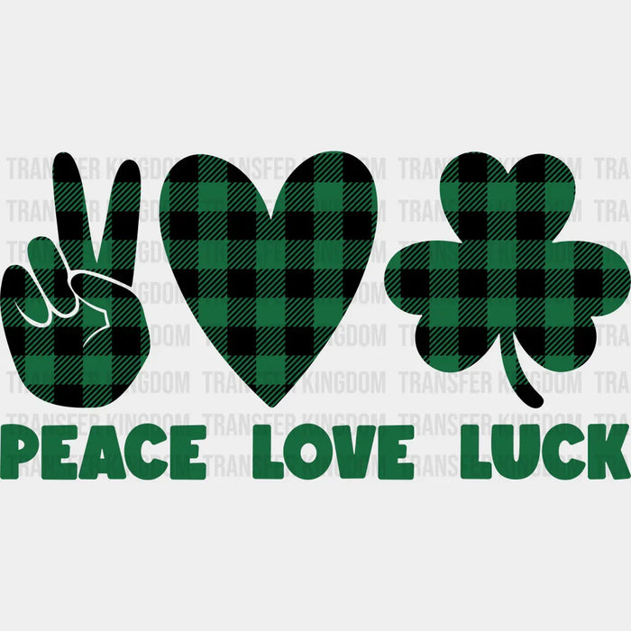 Peace Love Luck St. Patrick's Day Design - DTF heat transfer