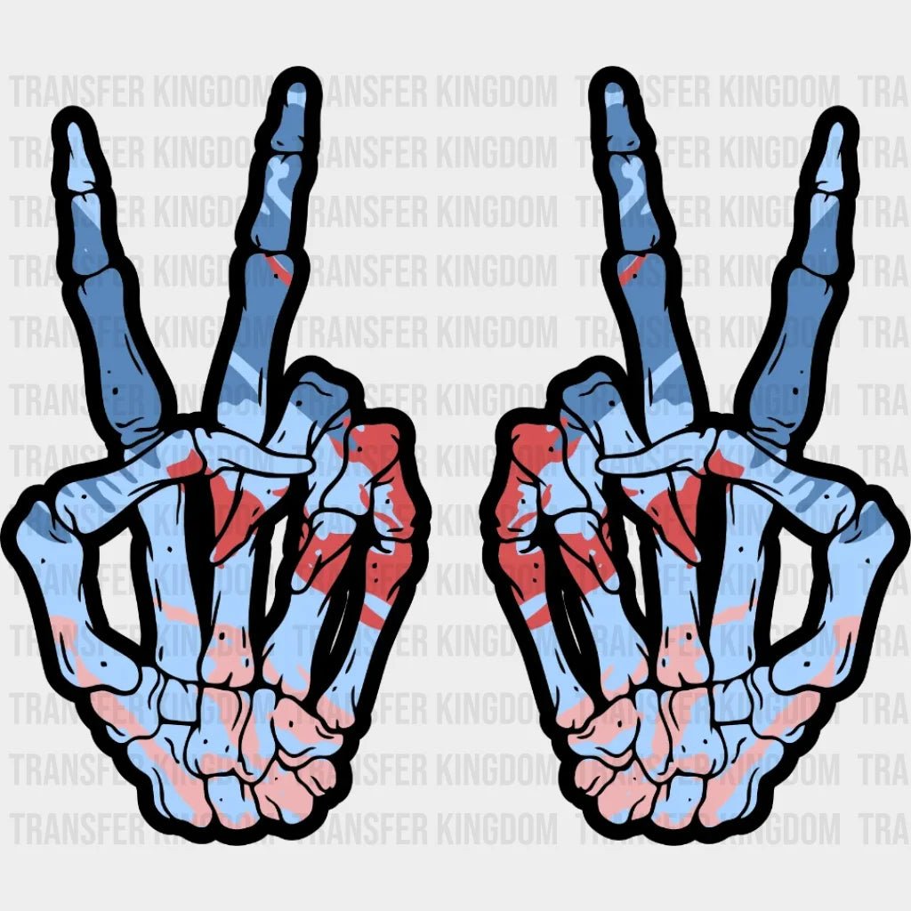 Peace Skeleton Hand Dtf Transfer