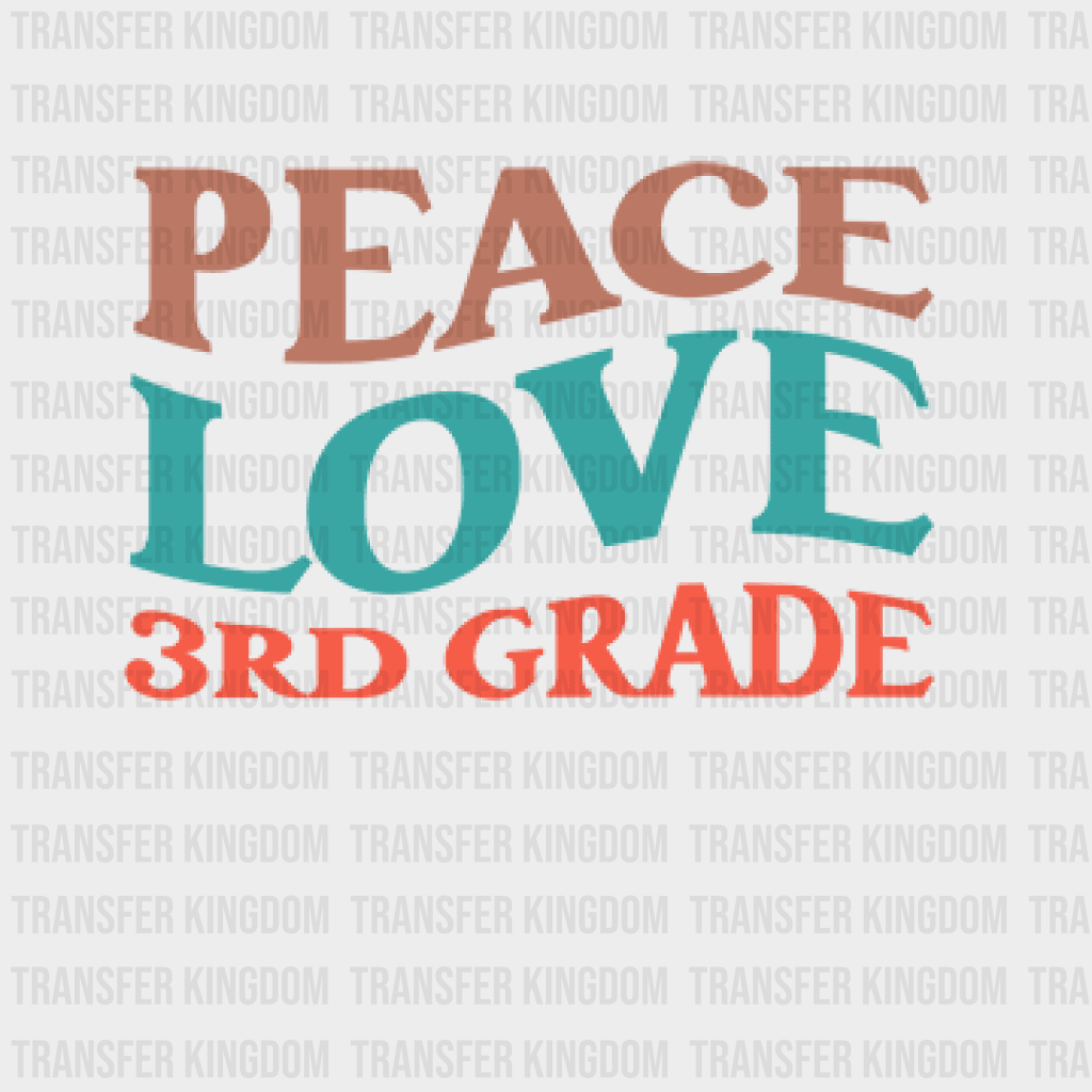 Peach Love 3Rd Grade Teacher Design - Dtf Heat Transfer