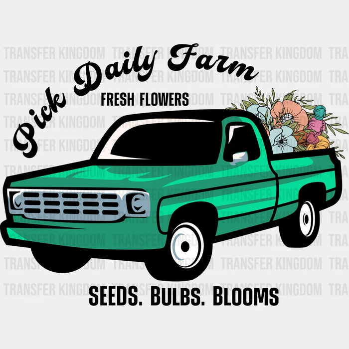 Pick Daily Farm Green Car Spring Easter Design- DTF heat transfer