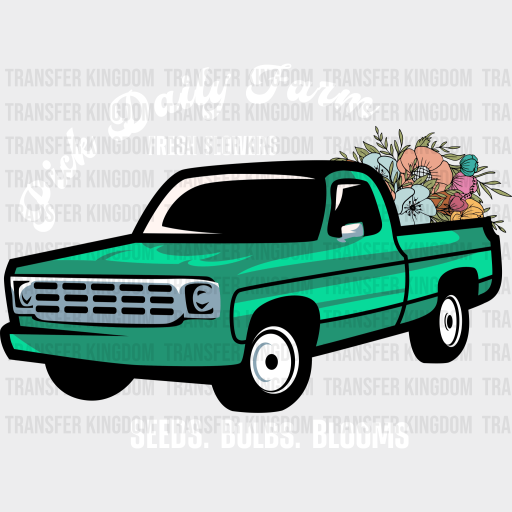 Pick Daily Farm Green Car Spring Easter Design- DTF heat transfer - Transfer Kingdom