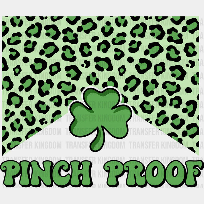 Pinch Proof Leopard Print St. Patrick's Day Clover Design - DTF heat transfer