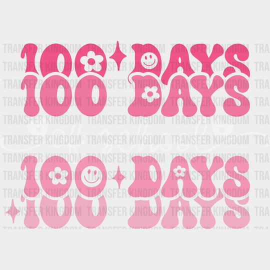 Pink 100 Days Of School Design - DTF heat transfer - Transfer Kingdom