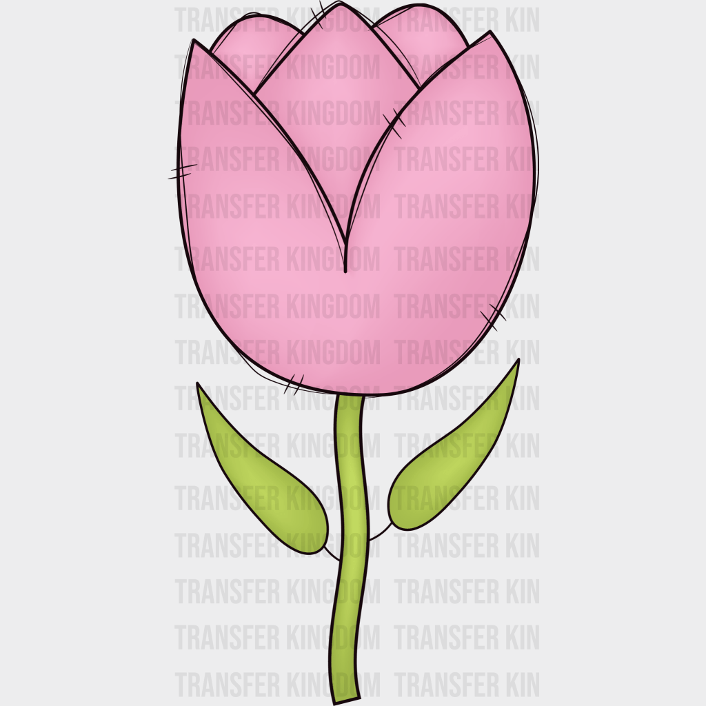 Pink Rose Easter Design - DTF heat transfer - Transfer Kingdom