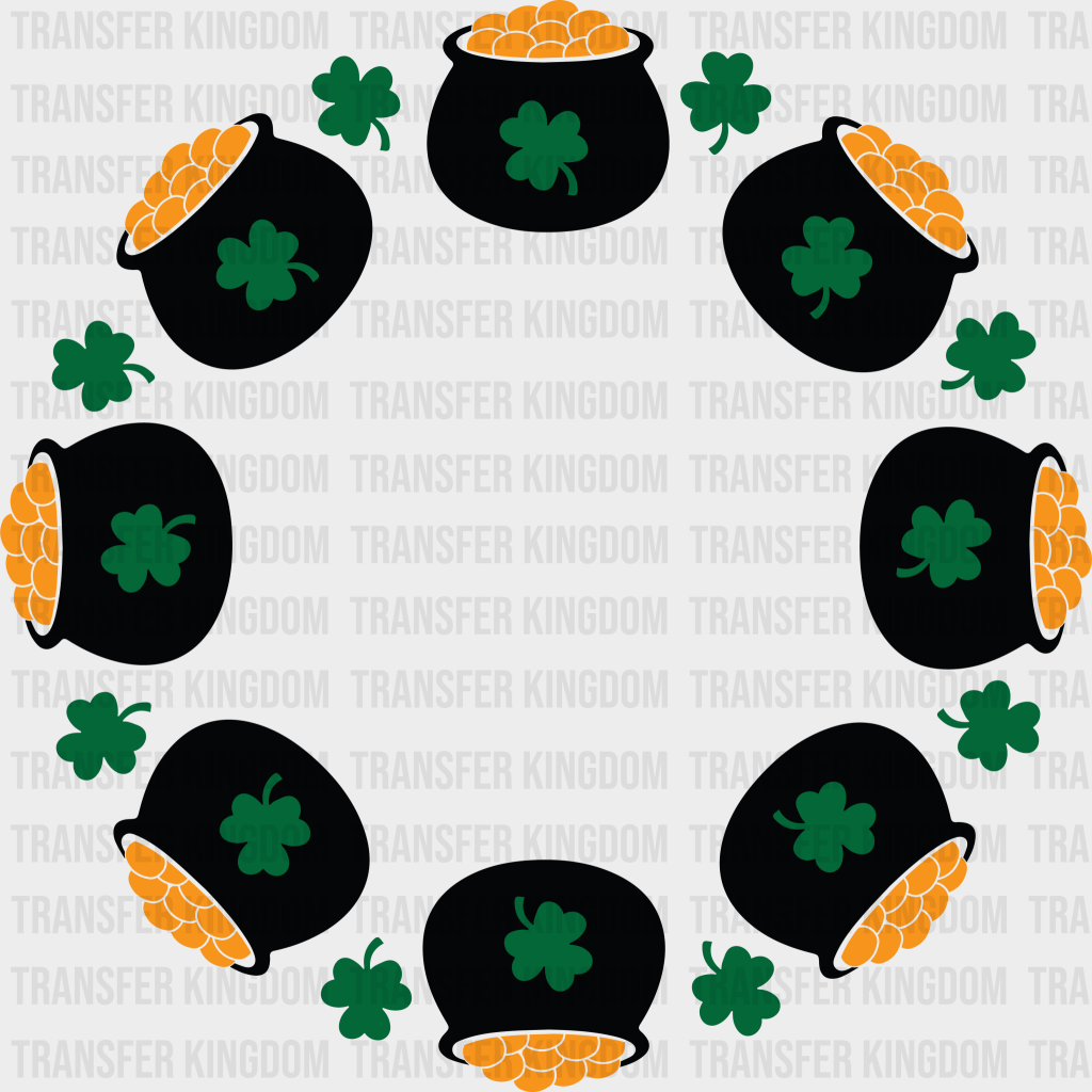 Pot Of Gold Circle St. Patrick's Day Design - DTF heat transfer - Transfer Kingdom