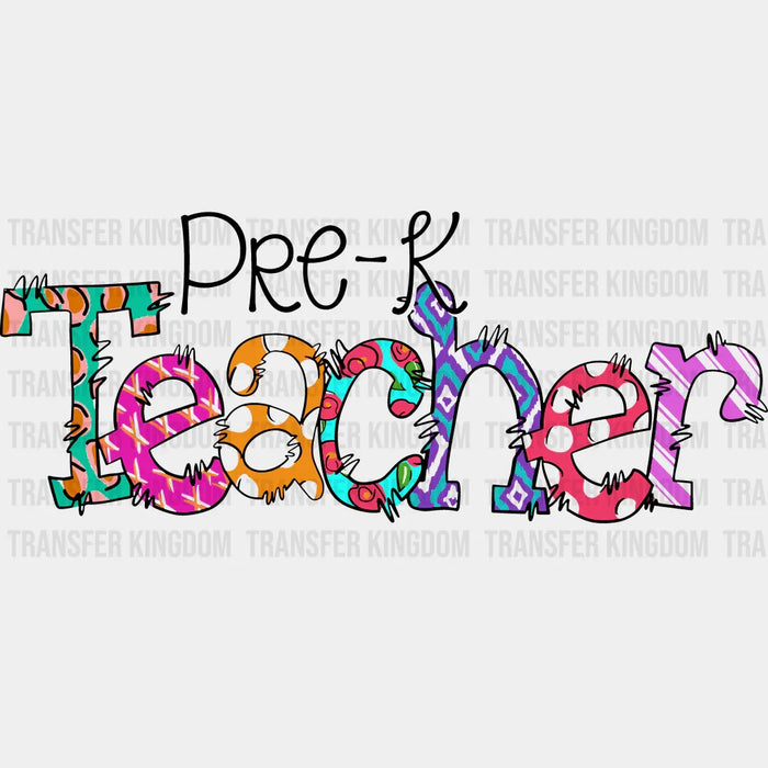Pre-K Teacher 100 Days School Design - DTF heat transfer
