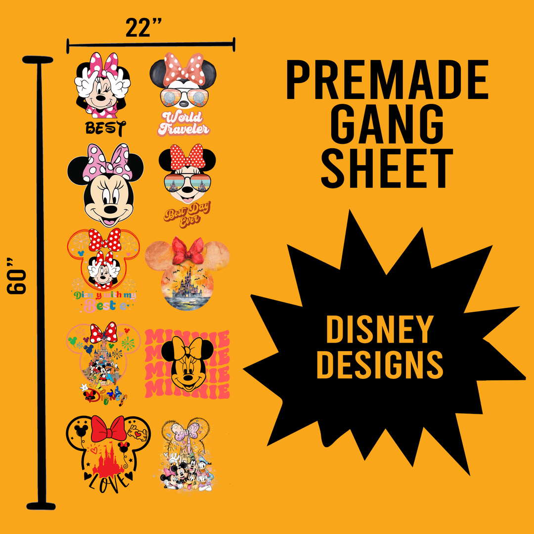 Disney Premade Gang sheet-22X60-Minnie Disney Designs - Transfer Kingdom