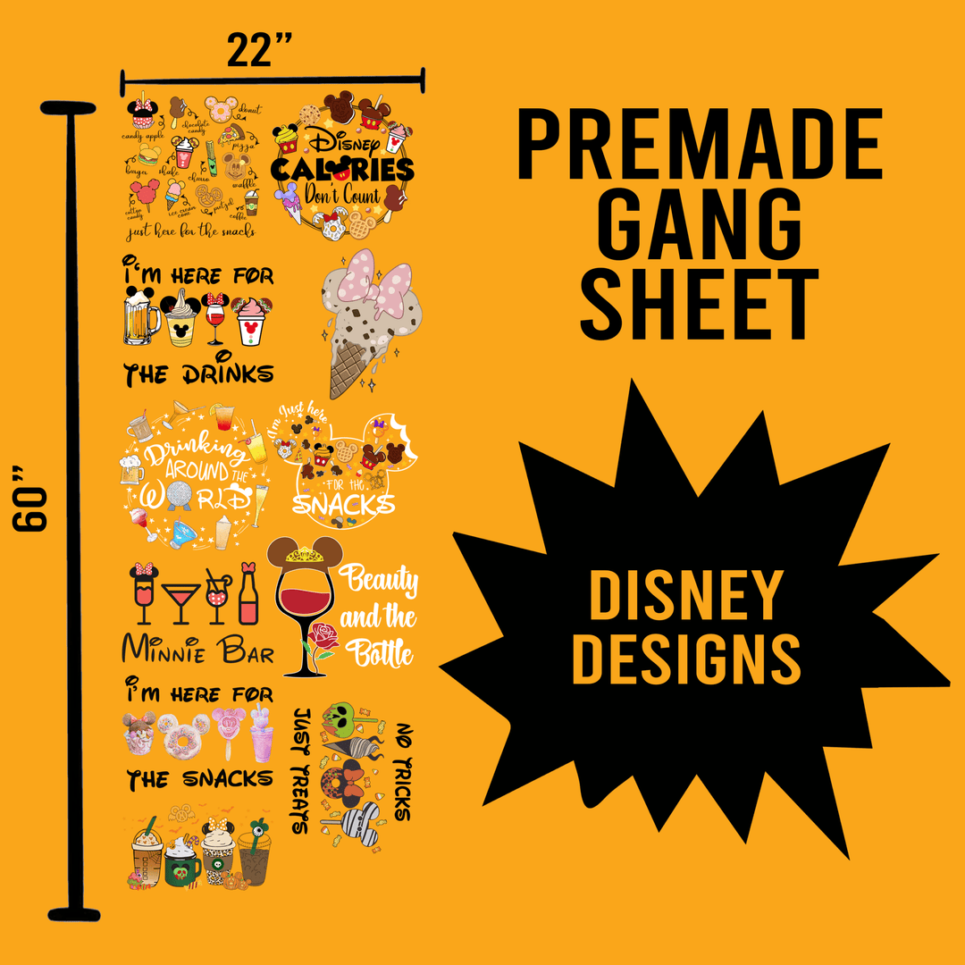 Disney Premade Gang sheet-22X60-Disney Snacks Designs - Transfer Kingdom