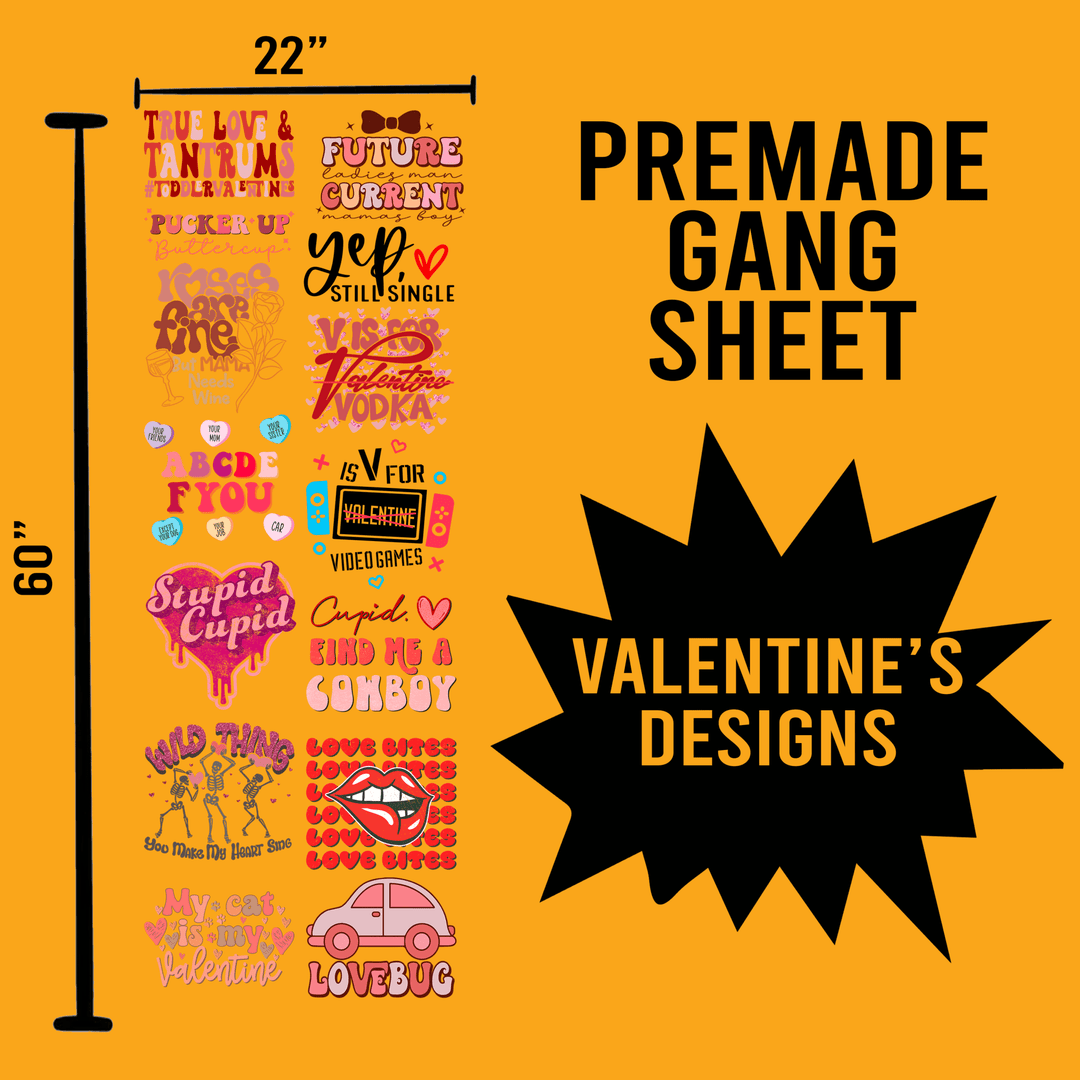 Valentine's Premade Gang sheet-22X60 - Transfer Kingdom